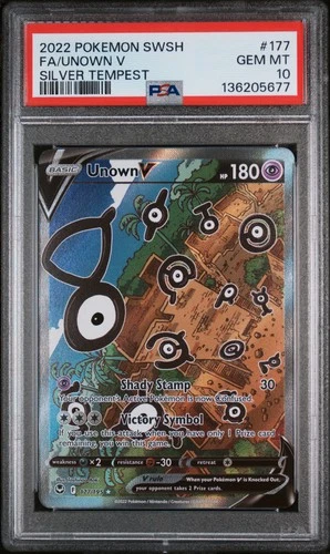 Unown V 177/195 Silver Tempest Pokemon PSA 10