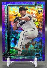 2025 Topps Chrome Logofractor Connor Gillispie Purple Refractor /250 RC Marlins