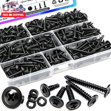230PCS 8 Self Tapping Screws for Metal,410 Stainless Steel Self Drilling Screws