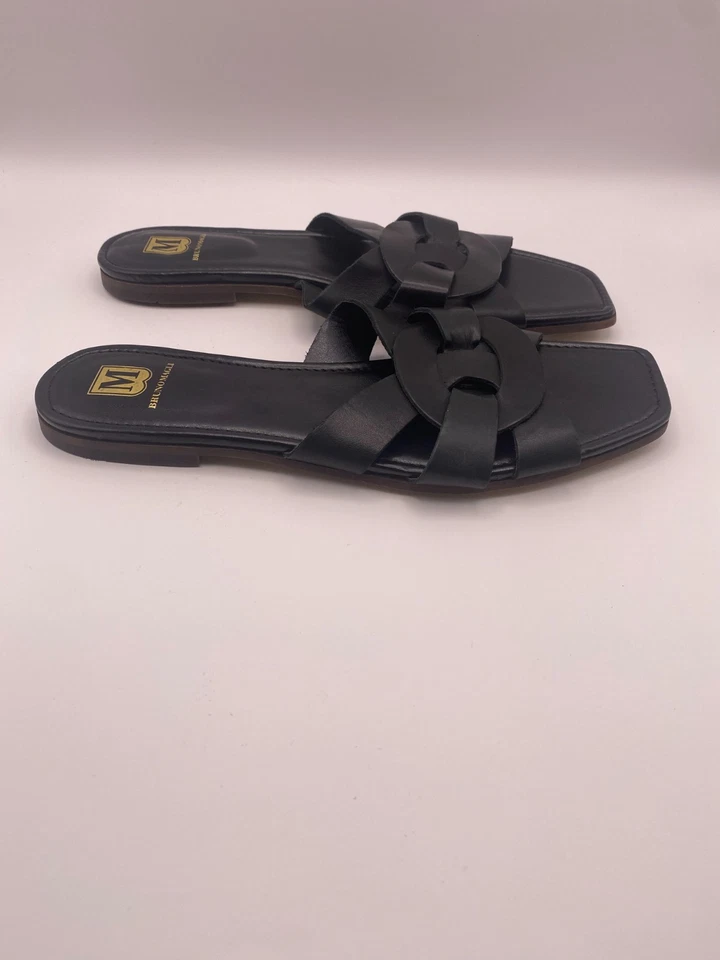 Bruno Magli Women Alessia Black Leather Sandal Sz 9.5 - Image 4 of 4