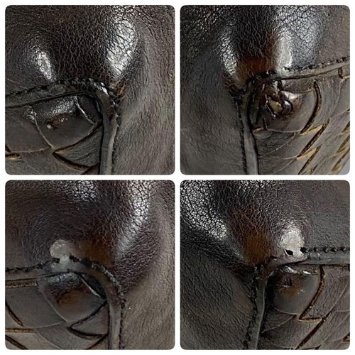 Borsa a tracolla Bottega Veneta A4222812 in pelle intrecciata 2 vie marrone scuro - Foto 6 di 10