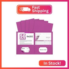 Two Pocket Folders, RAZCC 50 Pack 2 Pocket Folders Fit Letter Size Paper, Paper