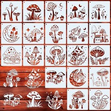EDUEE Mushroom Stencils for Painting 6inch Reusable Mushroom, white