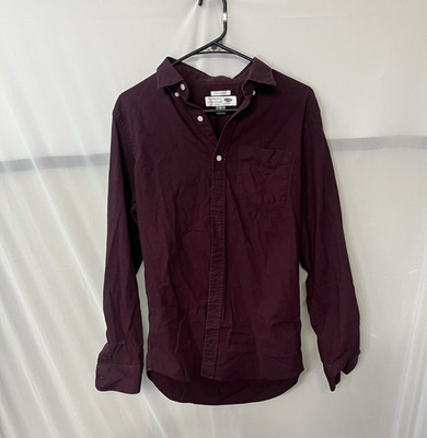 Old Navy The Oxford Shirt Men's Maroon Slim Fit Button Down Size Small Stretch