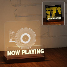 Light up Now Playing Vinyl Record Stand, Record Stand, Wooden Acrylic Holder for