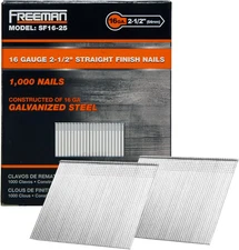 SF16-25 16-Gauge 2-1/2" Glue Collated Straight Finish Nails (1000 Count)