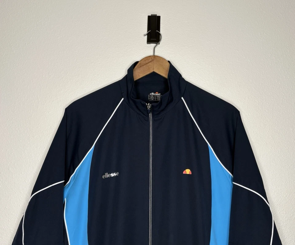 Vintage Ellesse Full Zip Up Track Jacket Zip Pockets Blue Men’s Size M - Image 2 of 4