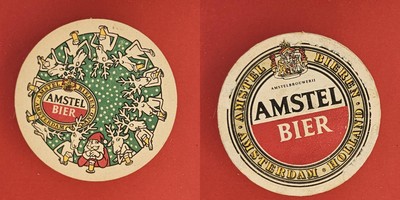 Amstel Bier Weihnachtsmann Brauerei Bierdeckel Bier