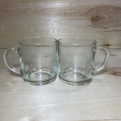 Set of 2 ARCOROC Classique Clear Glass Handy Coffee Mugs - 10 oz