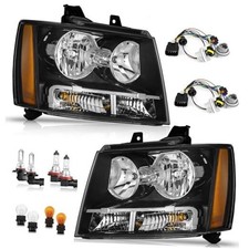 Headlight for OE Replacement 1-Clear Lens I Black Housing I Amber Reflector