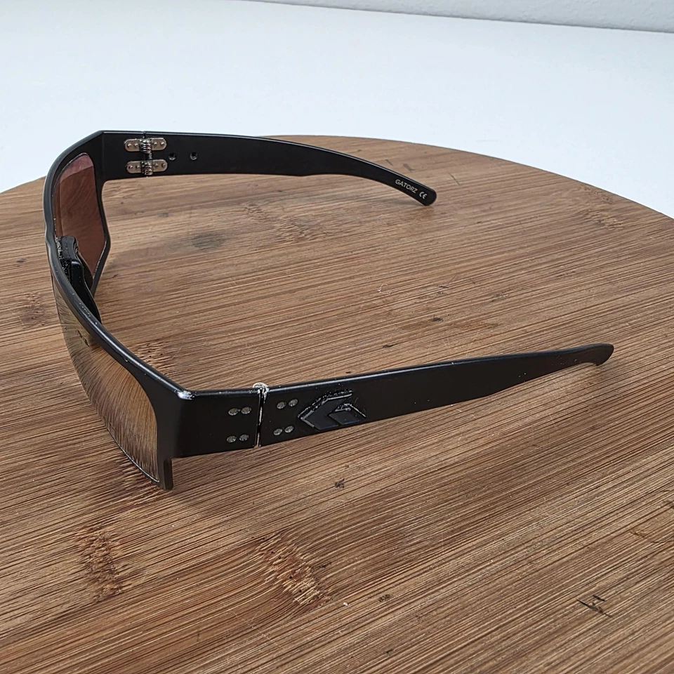 Gatorz Delta Sonnenbrille Herren schwarz braun getönt Aluminium mit Seitenschutz Hergestellt in den USA - Bild 3 von 4