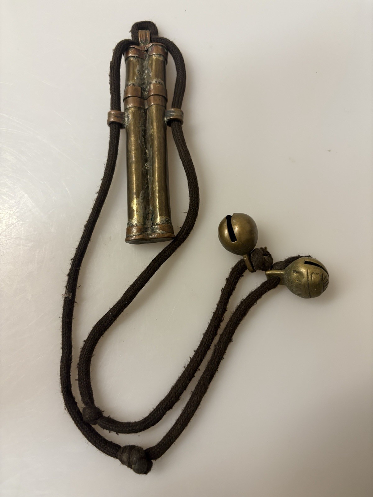 Tibetan Copper and Brass Needle Box 4” Sewing Needle Box 