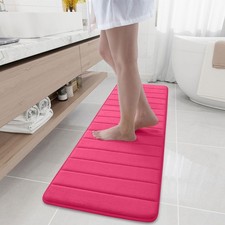 Buganda Memory Foam Bath Mat, 59" x 17", Ultra Soft and X Deep Pink