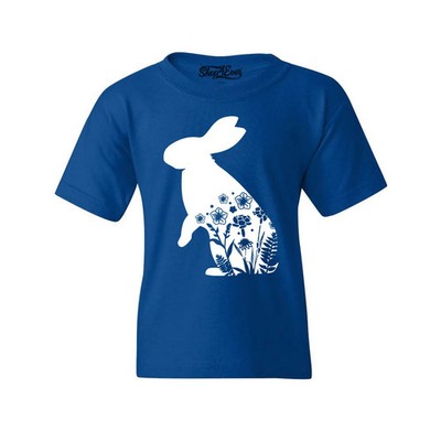 Easter Bunny Spring Flowers Youth's T-Shirt Fun Cute Easter Rabbit Shirts