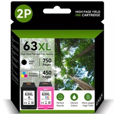 63 XL Ink Cartridges for HP Envy 4516 4520 4522 OfficeJet 3830 4650 5255 Printer