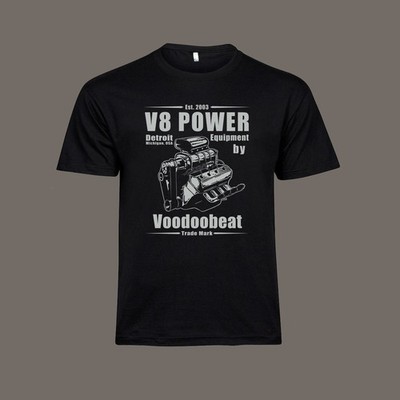 T-Shirt V8 Power Größe 3XL - Flathead Motor Hot Rod USA Muscle Car Kustom Tuning