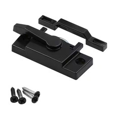Vinyl Window Sash Lock with Keepers, Matte Black Single Pack