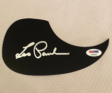 Les Paul Autographed Auto Signed Acoustic Guitar Pickguard Music PSA DNA Black