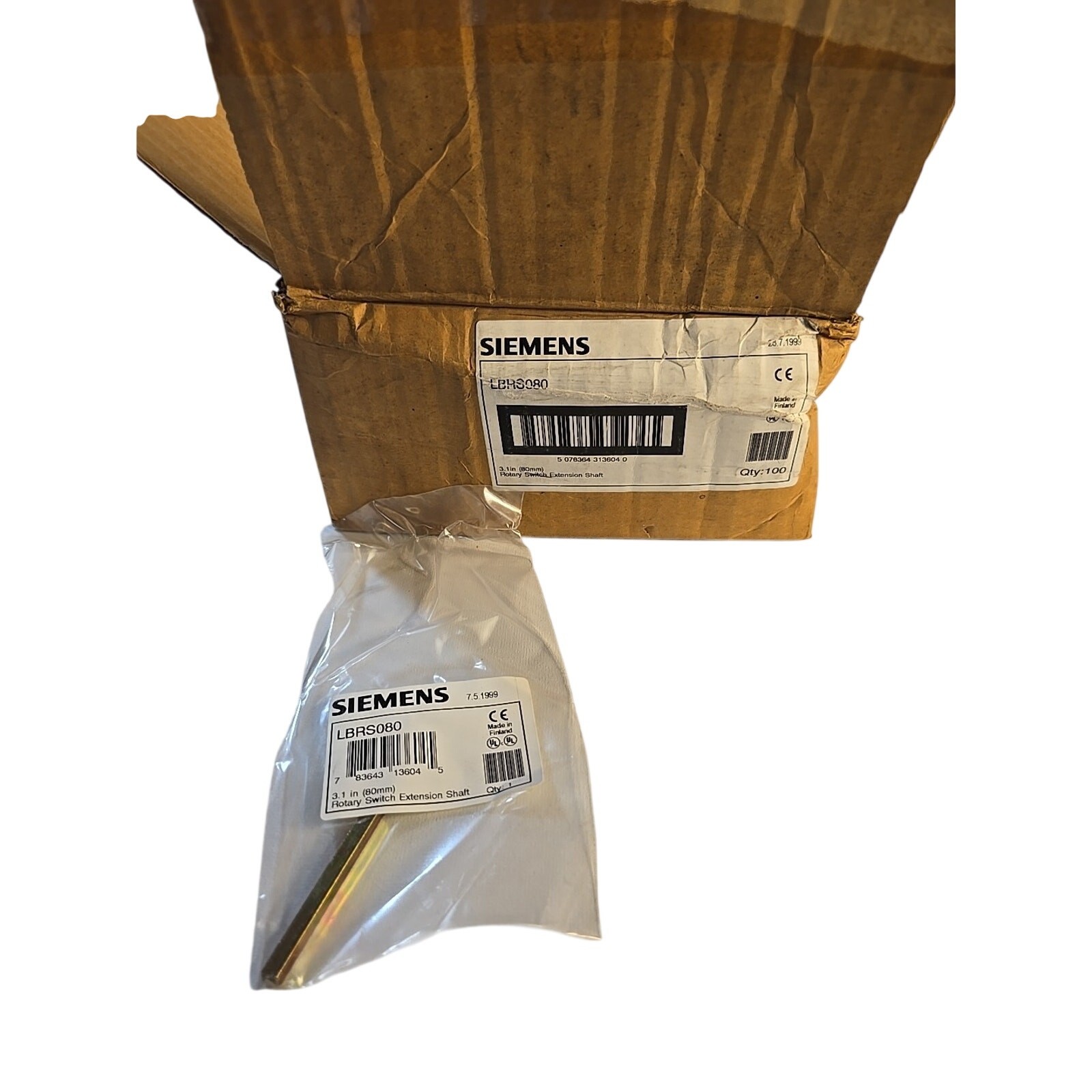 Lot Of 100 SIEMENS LBRS080 Rotary Switch Extension Shaft, 3.1in, 25-100A