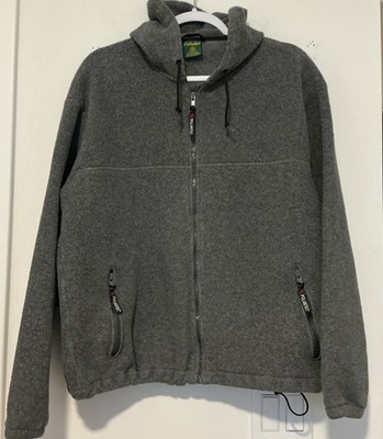 Cabelas Men s Fleece Full Zip Hoodie Polartec Gray/Zip Pockets /Sz Large