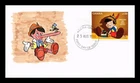 Dr Jim Stamps Ghana FDC Pinocchio Jiminy Cricket 1996 Hand Painted Cachet
