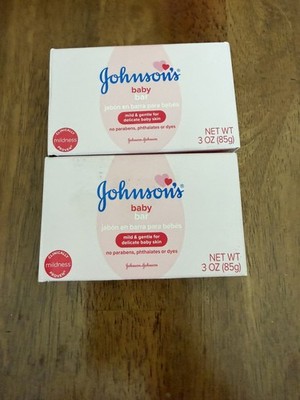 2 Bars Johnson's Baby Soap Bar 3 Ounce Hypoallergenic Moisturizing Soap