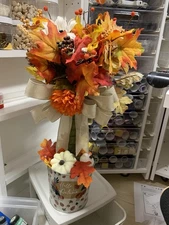 Artificial Topiary Arangment Fall Beautiful Thanksgiving Decor Home Decoration