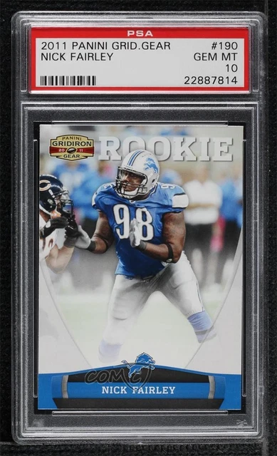 2011 Panini Gridiron Gear Rookie Nick Fairley #190 PSA 10 GEM MT Rookie RC