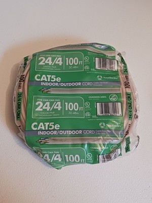 Southwire 100 ft. 24/4 CAT 5E Indoor/Outdoor Cord Type CMR/CMX-TAN