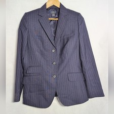 Brooks Brothers 346 Women's Dark Blue Striped Blazer