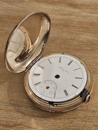 Antique 1898 Elgin NATIONAL WATCH Co Pocket Watch Gold Filled Case Parts Repair