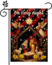Christmas Holy Night Garden Flag 12 18 Inch outdoor Double Sided Jesus Christia