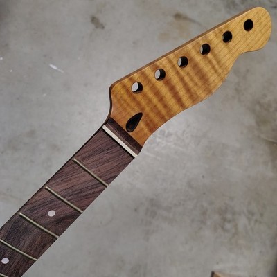 Flame Roasted Maple Tele Neck fits fender Telecaster body 22 frets modern