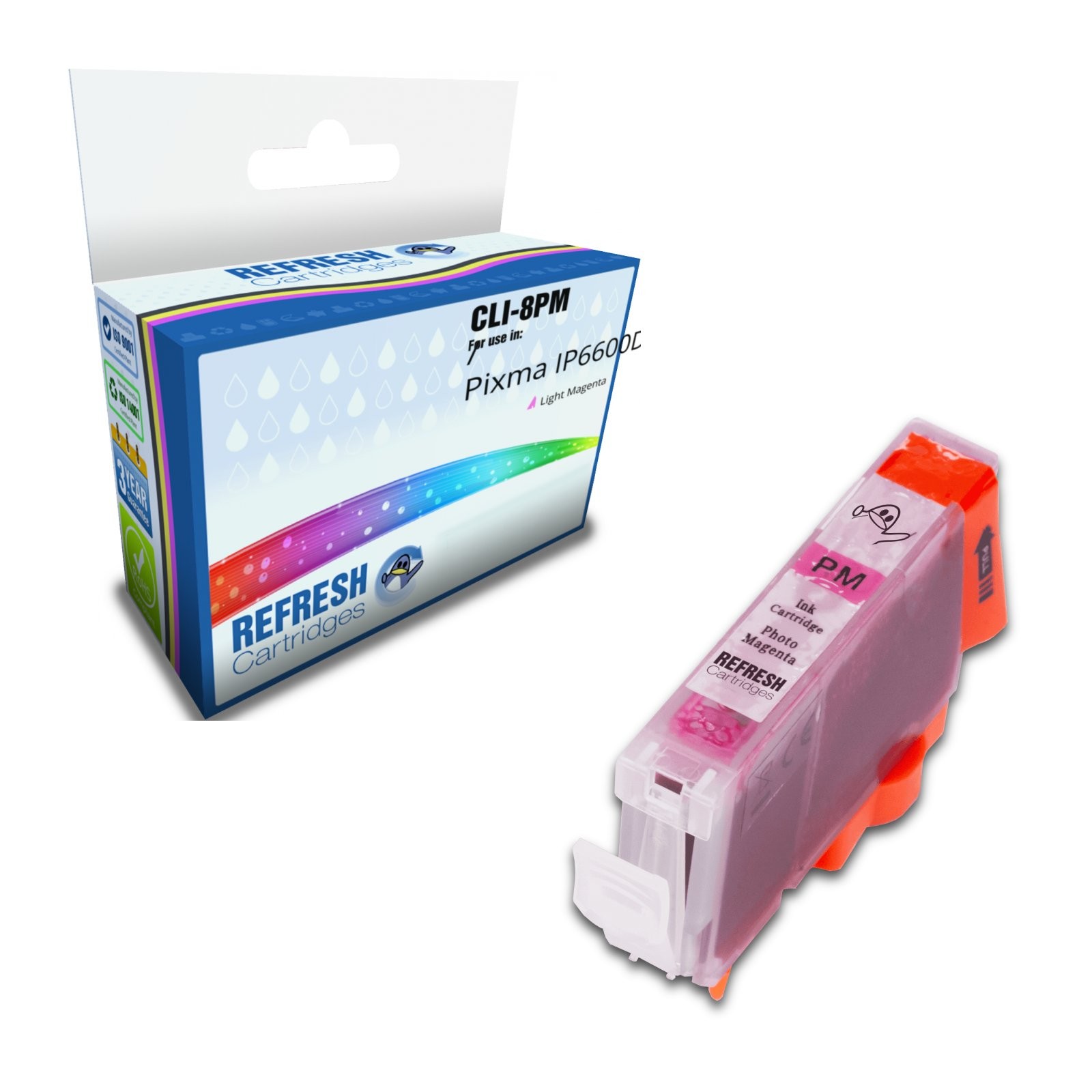 Refresh Cartridges Light Magenta CLI-8PM Ink Compatible With Canon Printers