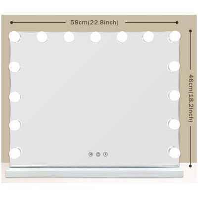 Großer LED Kosmetikspiegel dimmbar Licht Schminktisch Hollywood Schminkspiegel