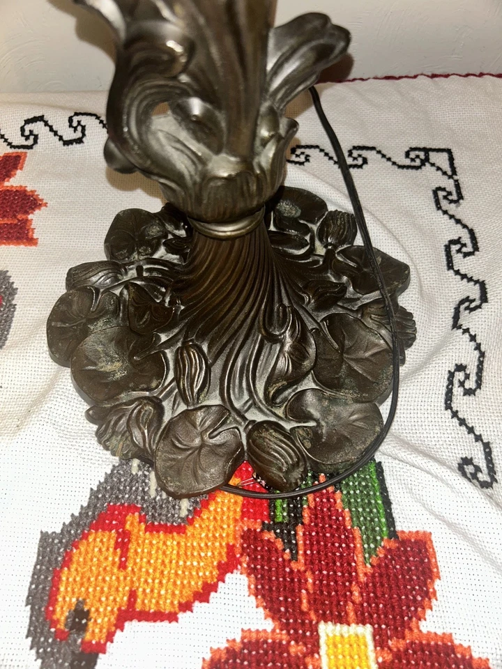 Tiffany Style Table Lamp and Night Light Stained Glass Desk Lighting 25" - Image 3 of 4