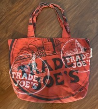 Rare Vintage Trader Joe’s Made in USA Canvas Tote Bag Red Logo Cheese And Bread