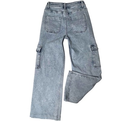 Risen Jeans High Rise Wide Leg Cargo Denim Women's 3/26