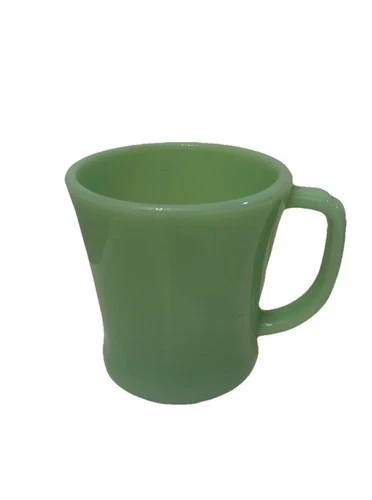 Vintage Fire King Oven Ware Jade Jadeite Green Glass Mug D Handle Cup