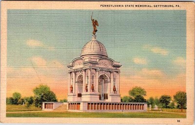 Postcard MONUMENT SCENE Gettysburg Pennsylvania PA m/01 AO9752