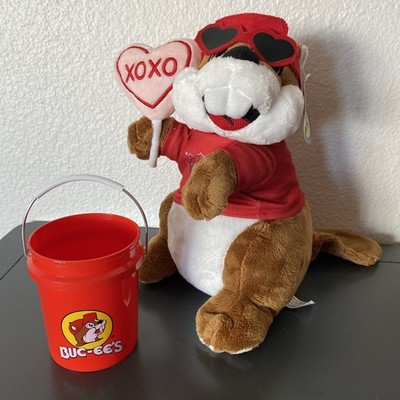 Bucees VALENTINE S DAY 2026 12  Plush I m A Sucker For Buc-ee s and Mini Bucket