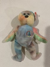 Ty Beanie Baby Peace Bear Multicolor Plush Toy 1996 Original with Tag