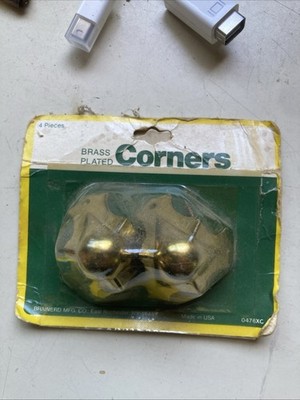 Brainerd Brass Plated Corners 4 Pack W/Nails Corner Edges