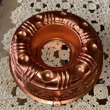 Vintage Copper Bunt Pan Jello/Cake Mold Wall Hanging Round 3.5 Cups