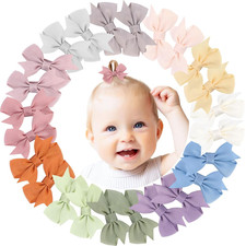 24PCS 2Inch Hair Clips, Girls' Fully Lined Tiny Bows Alligator Clips for Infant