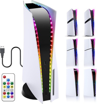 FASTSNAIL RGB LED Strip für PS5/PS5 Slim/PS5 Pro Konsole LED Beleuchtung, 7