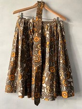 Hand made groovy vintage skirt w-matching belt 1960s. Knee length. Full  swingy