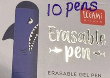 10 x Erasable Legami Gel Pen Sad Face Shark Attack No Red Tongue Blue Ink 0.7mm