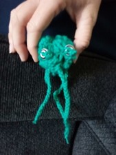 Crochet jellyfish gift light blue color hello good condition