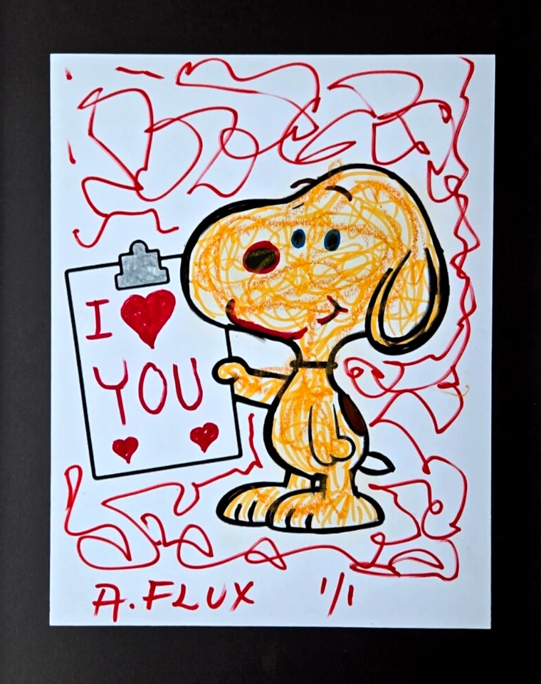 🔥 Aidan Flux Snoopy está de volta | Arte icônica de mídia mista 1/1 certificado de autenticidade assinado à mão - Imagem 3 de 4